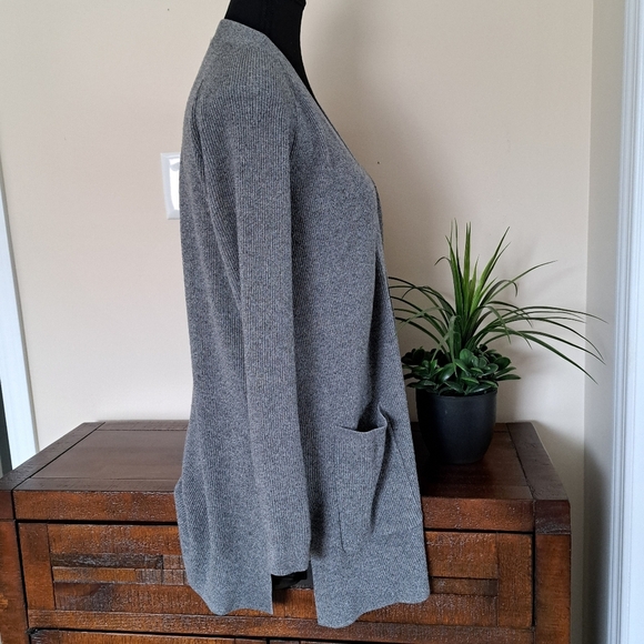 Cyrus Open Cardigan Grey Women's Medium Knit Sweater - Picture 4 of 11